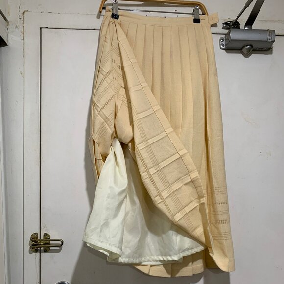 VINTAGE LOUBEN MAXI WOOL PLEATED SKIRTS SIZE 28 - Picture 5 of 9